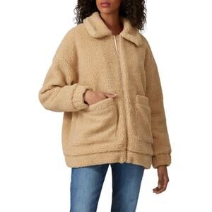 Show Me Your Mumu X RTR Beige Faux Shearling Cordella Jacket Size XL